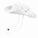 Bucket Hat Hiking Fishing Wide Brim UV Sun Protection Safari Unisex Boonie (White, Large/X-Large)
