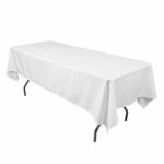 Craft and Party 60″ X 102″ Rectangular Polyester Tablecloth (White)