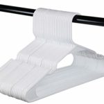 USA Made – White Standard Plastic Hangers, Notched, Set of 24 Durable and Slim, Notched, Made in The USA (White, 24 Pack)