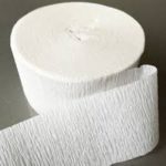 DENNECREPE White Crepe Paper Streamers 2 Rolls 140 Foot Total