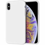 iPhone Xs Max Case, Anuck Soft Silicone Gel Rubber Bumper Case Anti-Scratch Microfiber Lining Hard Shell Shockproof Full-Body Protective Case Cover for Apple iPhone Xs Max 6.5″ 2018 – White