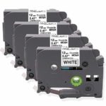 Replace 12mm 0.47 Inch Laminated Black on White TZ Tape TZe-231 Compatible for Brother P Touch D400 1280 1800 1880 1900 Label Tape, 4 Pack