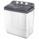 COSTWAY Washing Machine, Electric Compact Laundry Machines Portable Durable Design Washer Energy Saving, Rotary Controller and Washer Spin Dryer(Grey + White)