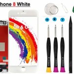 Oli & Ode Compatible with iPhone 8 Screen Replacement (4.7 Inch White), LCD Digitizer Touch Screen Assembly Set with 3D Touch, Repair Tools and Professional Replacement Manual Includ