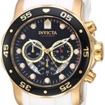 Invicta Men’s Pro Diver Stainless Steel Quartz Watch with Silicone Strap, White, 1 (Model: 20289)