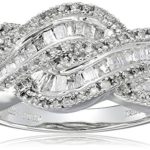 10k White Gold and Diamond Twist Ring (1/2 cttw, I-J Color, I3 Clarity)