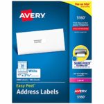 Avery AVE05160 Easy Peel Address Labels, Permanent Adhesive, 1″ x 2-5/8″, 3,000 Labels