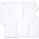 Amazon Essentials Baby 6-Pack Lap-Shoulder Tee, Solid White, 18M