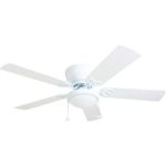 Prominence Home 50852-01 Benton Ceiling Fan Barnwood/White Blades, LED Globe Light Hugger/Low Profile, 52 inches,