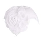 Women Ladies Retro Big Flowers Hat Turban Brim Hat Cap (White)