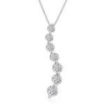 AGS Certified 1ct TW Journey Diamond Pendant-Necklace in 14K White Gold