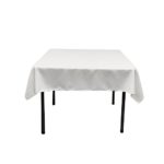 Gee Di Moda Square Tablecloth – 52 x 52 Inch – White Square Table Cloth for Square or Round Tables in Washable Polyester – Great for Buffet Table, Parties, Holiday Dinner, Wedding & More