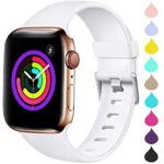 Haveda Sport Band Compatible for Apple Watch 38mm 40mm, Waterproof TPU Bands Wristband for iWatch, Apple Watch Series 4, Series 3, Series 2, Series 1 Women Men, White 38mm/40mm M/L