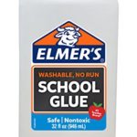 Elmer’s Liquid School Glue, White, Washable, 32 Ounces – Great for Making Slime