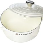 Le Creuset LS2501-2416SS Enameled Cast Iron 4.5 quart Signature Round Dutch Oven, White