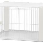 IRIS Small Wire Dog Crate with Mesh Roof, White