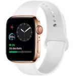 ATUP Compatible with for Apple Watch Replacement Band 38mm 40mm 42mm 44mm Women Men, Soft Silicone Band Compatible with for iWatch Series 4, 3, 2, 1 (White, 38mm/40mm-M/L)