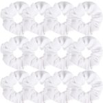 Whavel 12 Pack Hair Scrunchies Velvet Elastics Scrunchy Bobbles Soft Hair Bands Hair Ties, White