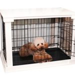 zoovilla White Dog Cage with Crate Cover, Dog Kennel