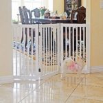 WELLAND Freestanding Wood Pet Gate White, 54-Inch Width, 30-Inch Height (No Support Feet)