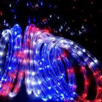 Izzy Creation 21FT Patriotic Red, White and Blue LED Flexible Rope Light Kit, Indoor/Outdoor, 3/8″, Memorial Day/4th of July, Party, Event, Garden, Shop