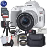 Canon EOS Rebel SL3 DSLR Camera with 18-55mm Lens (White) with Deluxe Striker Bundle