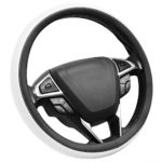 SEG Direct Microfiber Leather White Steering Wheel Cover Universally Fits 15 inches