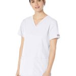 Cherokee Women’s V-Neck Top, White, Small