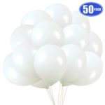 White Balloons Latex Party Balloons, 50 pack 12 Inches Helium balloons for Wedding Birthday Party Decorations
