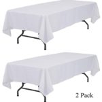 White 60×102 Rectangle Tablecloth 6ft – Rectangular Table Cover for Party (60 x 102, 2 Pack)