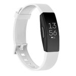AK Soft TPU Wristbands Compatible with Fitbit Inspire HR/Fitbit Inspire/Fitbit Ace 2 Bands, Sports Waterproof Wristbands for Fitbit Inspire HR Fitness Tracker(White, Small)