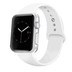 iGK Sport Band Compatible with Apple Watch 42mm/44mm, Soft Silicone Sport Strap Replacement Bands for iWatch Apple Watch Series 4 Series 3, Series 2, Series 1 42mm/44mm White Large