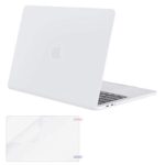 MOSISO MacBook Pro 13 inch Case 2019 2018 2017 2016 Release A2159 A1989 A1706 A1708,Plastic Hard Shell Cover& Screen Protector Compatible Newly MacBook Pro 13 with/Without Touch Bar, White