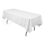 Sparkles Make It Special 10-pcs 60″ x 102″ Inch Rectangular Polyester Cloth Fabric Linen Tablecloth – Wedding Reception Restaurant Banquet Party – Machine Washable – Choice of Color – White