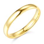 14k Yellow OR White Gold 3mm SOLID Plain Wedding Band