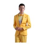 MY’S Men’s 3 Piece Suit Blazer Slim Fit One Button Notch Lapel Dress Business Wedding Party Jacket Vest Pants & Tie Set