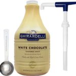 Ghirardelli White Chocolate Flavored Sauce 89.4 Ounce with Ghirardelli Pump and Spoon