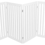 Internet’s Best Traditional Pet Gate – 4 Panel – 36 Inch Tall Fence – Free Standing Folding Z Shape Indoor Doorway Hall Stairs Dog Puppy Gate – White – MDF