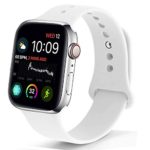 NUKELOLO Sport Band Compatible with Apple Watch 42MM 44MM,Soft Silicone Replacement Strap Compatible for Apple Watch Series 4/3/2/1 [S/M Size in White Color]
