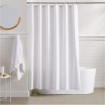 AmazonBasics Waffle Weave Shower Curtain – 72 Inch, White
