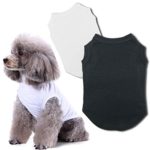 Chol&Vivi Dog Shirts Clothes, Dog Clothes T Shirt Vest Soft and Thin, 2pcs Blank Shirts Clothes Fit for Extra Small Medium Large Extra Large Size Dog Puppy, Medium Size, Black and White