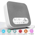 BESTHING White Noise Machine for Sleeping, Sleep Sound Machine with Non-Looping Soothing Sounds, USB Output Charger, Adjustable Volume, Headphone Jack and Auto-Off Timer, Portable Sound Therapy