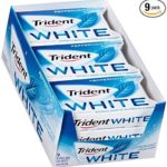 Trident White SugarFree Gum Peppermint, 16 Count, Pack of 9