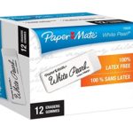 Paper Mate White Pearl Erasers, Large, 12 Count