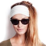 BLOM Original Multi Style Headband. 14+ Styles. Women Yoga Fashion Workout Running Athletic Travel. Wear Wide Turban Knotted + More (Bright White)