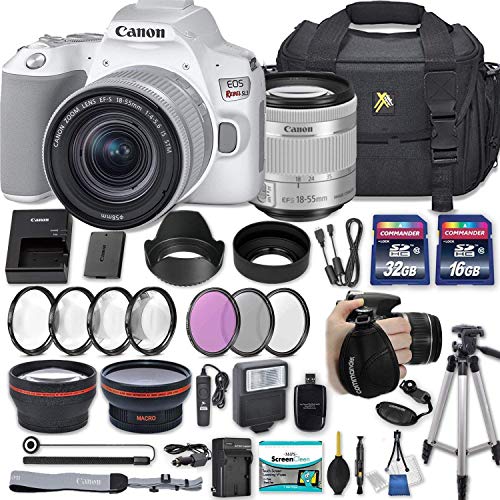 Canon EOS Rebel SL3 DSLR Camera (White) with EFS 1855mm f/45.6 is