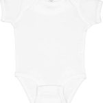 Rabbit Skins Infants’5 oz. Baby Rib Lap Shoulder Bodysuit, White, 6 Months