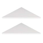 Evron Corner Mounting Shelf,Easy to Install Wall Corner Shelf,Set of 2 (White Frosting Pattern Right-Angled)