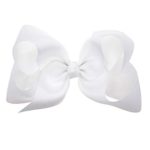 Hair Clips Boutique Hair Bows Alligator Clip for Women Girl Hairpin 6 Inch TSFJ02 (White)