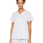 Amazon Essentials Women’s Quick-Dry Stretch Scrub Top, White, Small